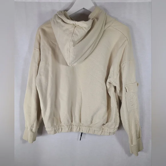 ICHI tan cropped hoodie Size medium women's - Picture 5 of 6
